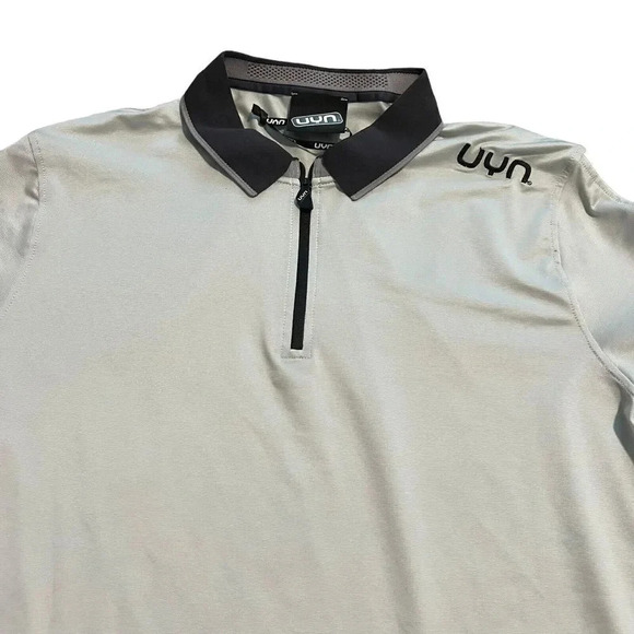 UYN Freemove Performance Polo Shirt Mens Size Large Grey Black Short Sleeve - Picture 3 of 8